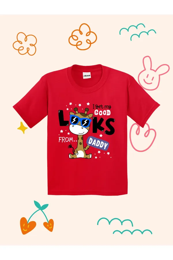 T-shirt enfant imprimé girafe mignonne avec lunettes