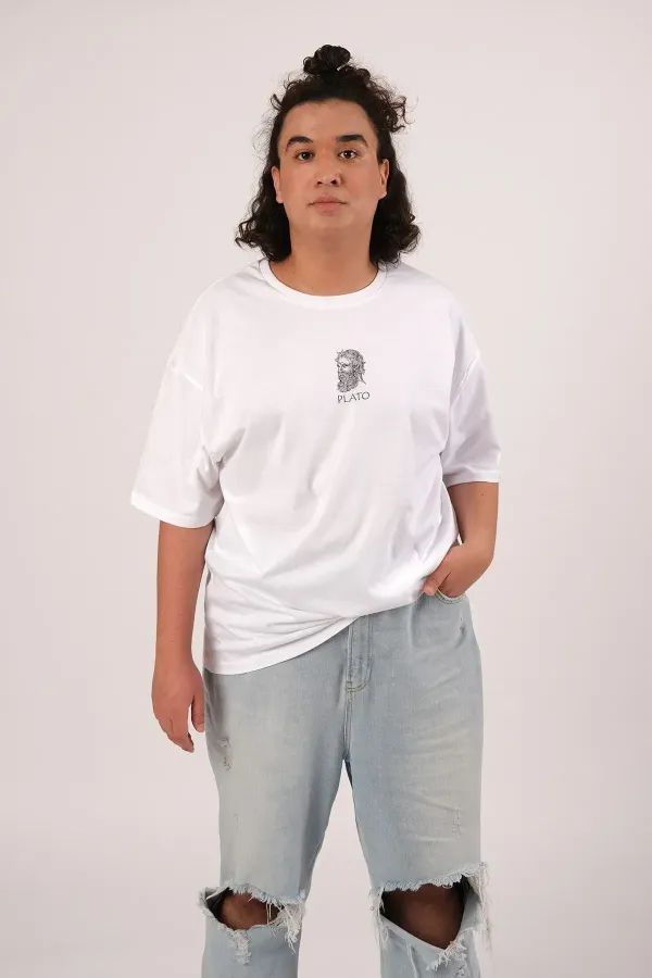 Azurco Oversize Plato Printed Black T-shirt