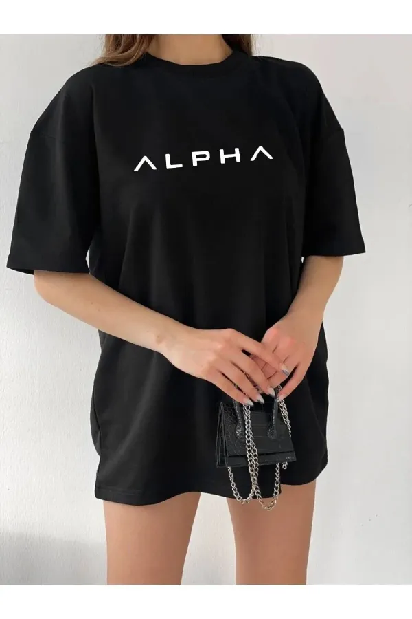 Unisex Baskı Detaylı Rahat Kesim Oversize T-shirt