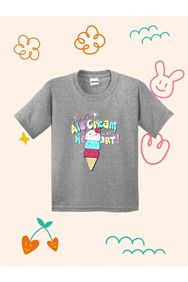 Kids' T-shirt with Favorite Ice Cream Design