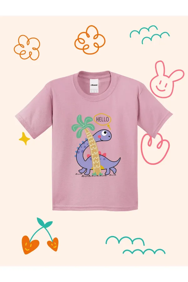 Hello Dino Designed Kids T-shirt