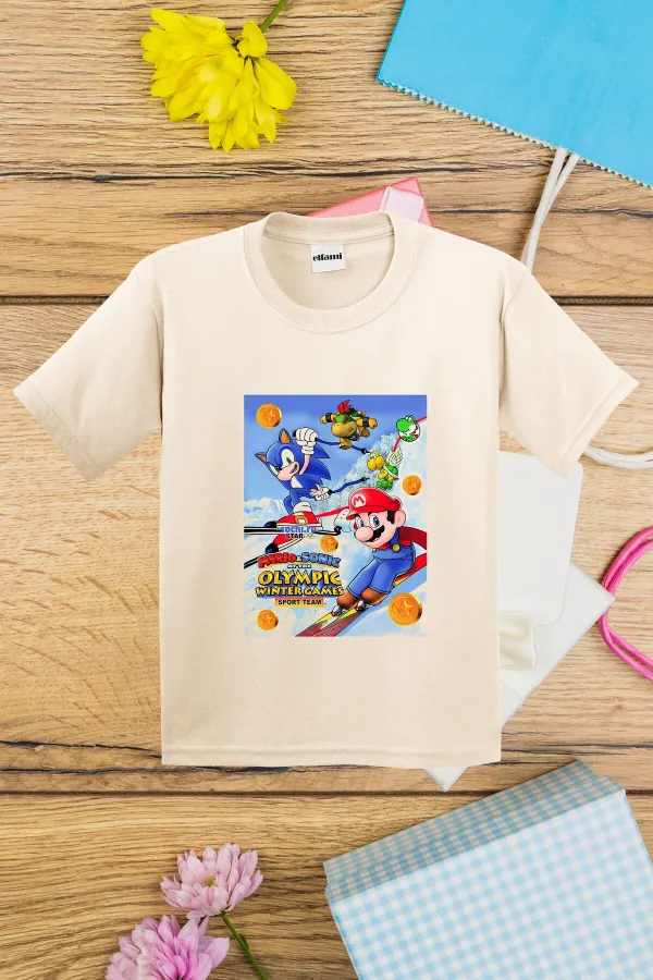 T-shirt imprimé Mario & Sonic pour enfants