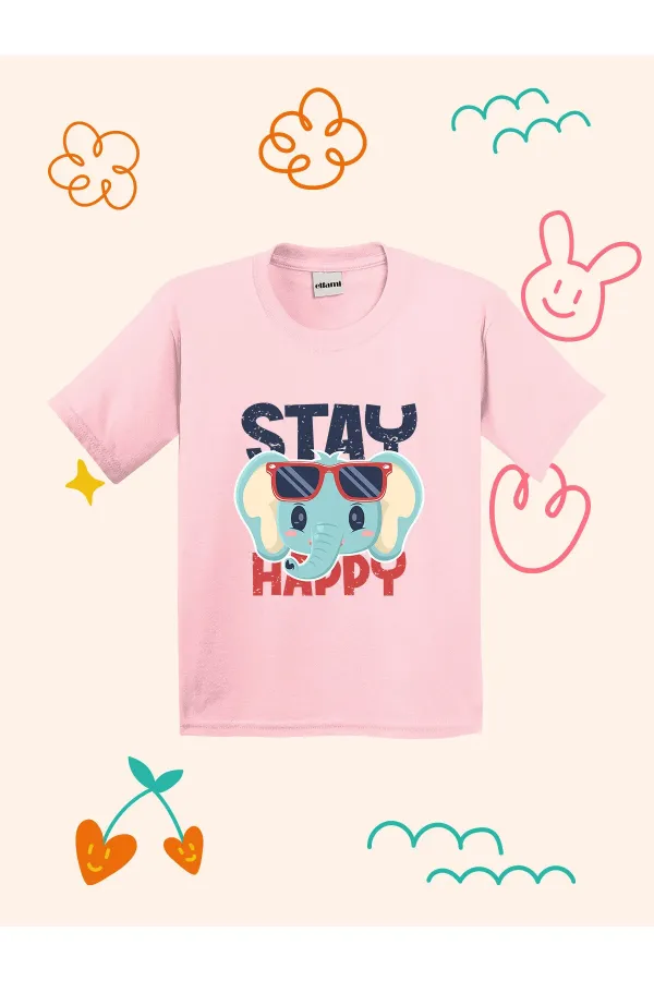 Cute Elephant Design Printed Kids T-shirt