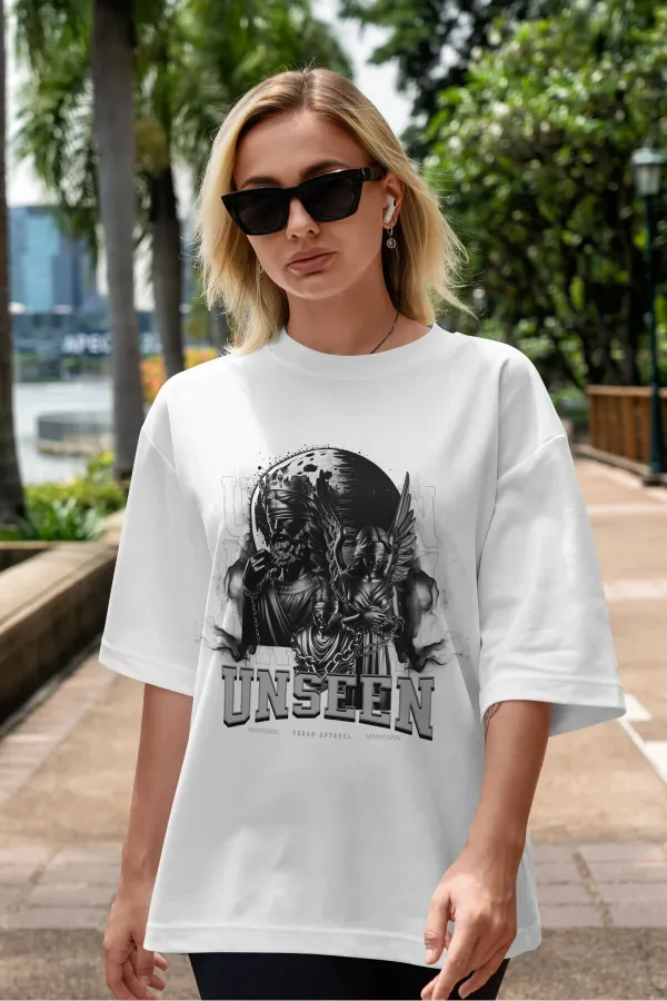 Unisex Women's/Men's UNSEEN Colorful Custom Printed Oversize Cotton Jersey T-Shirt