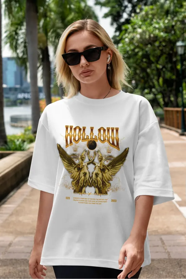 Unisex Men's/Women's HOLLOW Custom Printed Oversize Cotton Crew Neck T-Shirt