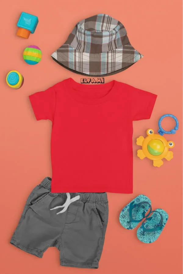 T-shirt de couleur unie pour filles/garçons