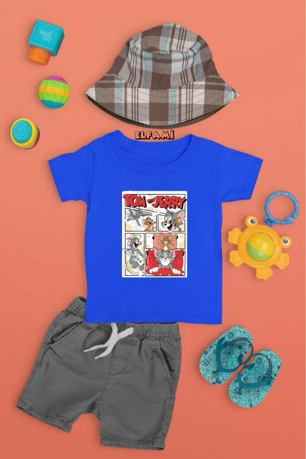 T-shirt imprimé Tom et Jerry pour fille/garçon