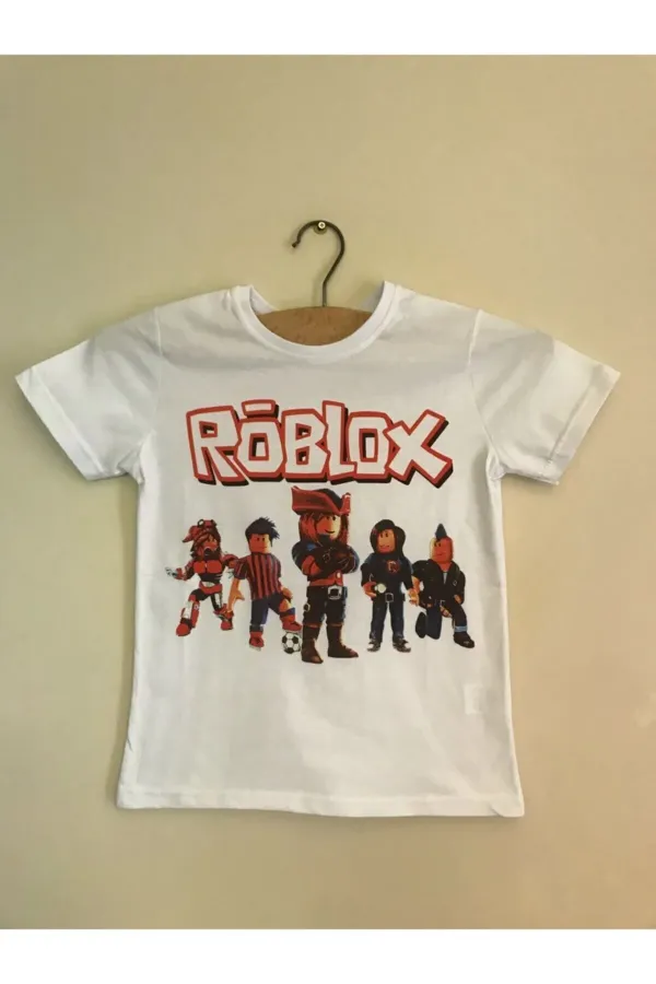 T-shirt Roblox blanc unisexe pour enfant