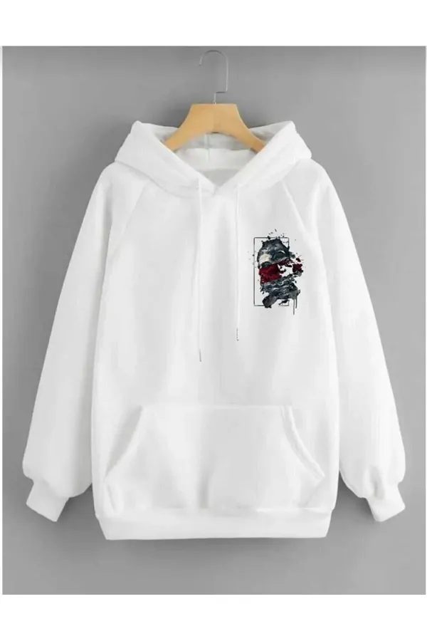 Sculpture Printed White Sweater