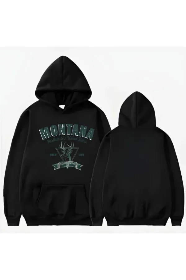 SWEAT-SHIRT À CAPUCHE IMPRIMÉ MONTANA SWEAT-SHIRT À CAPUCHE IMPRIMÉ MONTANA