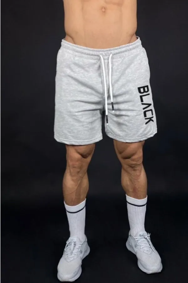 Short à poches imprimé gris noir pour homme