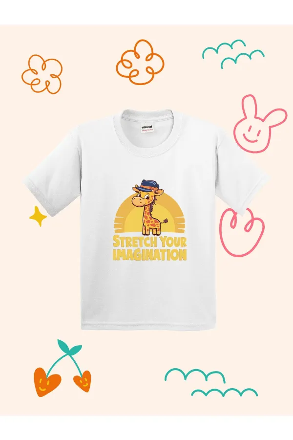 Cute Giraffe and Sun Print Kids T-shirt