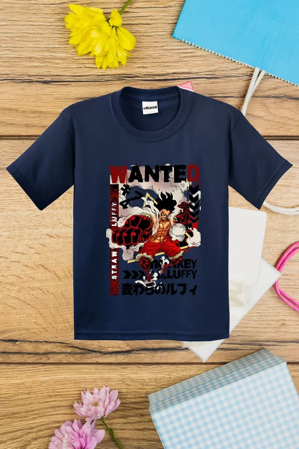 T-shirt imprimé OnePiece Portgas D. Luff pour enfants