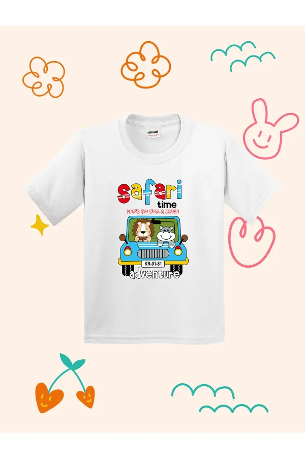 T-shirt enfant imprimé Safari Time Design
