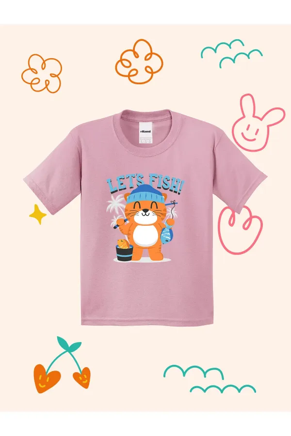 T-shirt enfant Chat Pêcheur Mignon