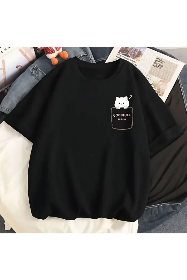 Good Luck Printed Oversize T-shirt