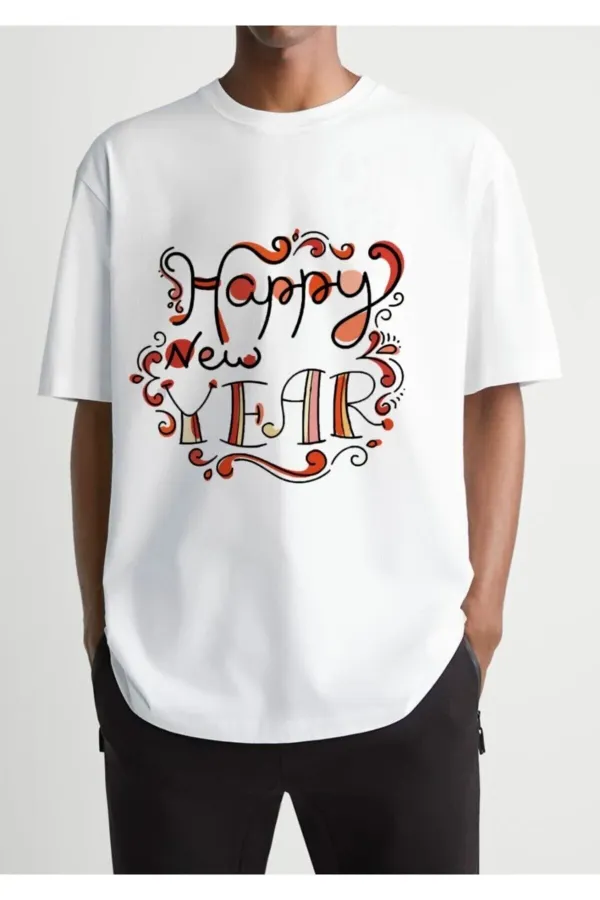 Oversized Printed White T-shirt