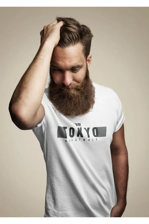 Oversize Baskılı Beyaz Tshirt