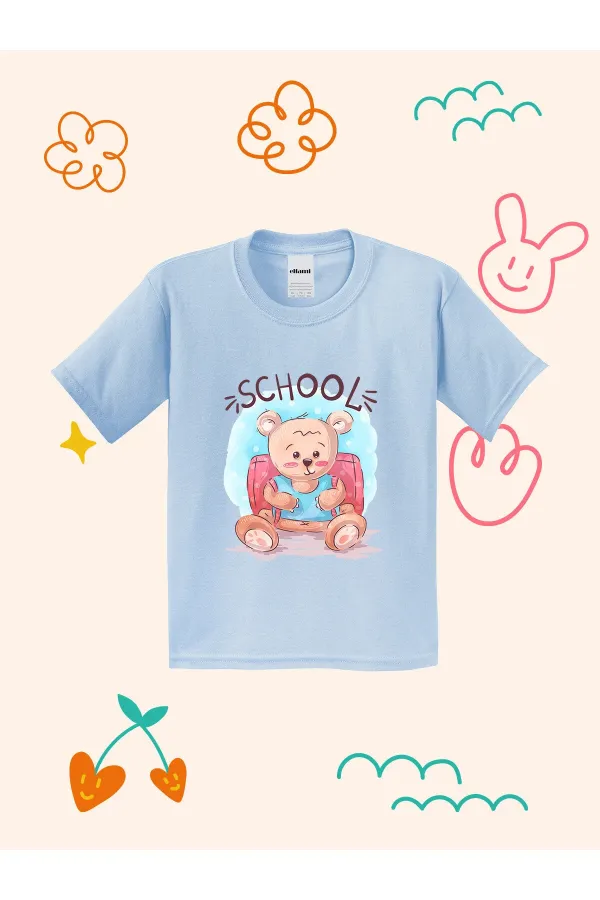 School Teddy Bear Design Kids T-shirt