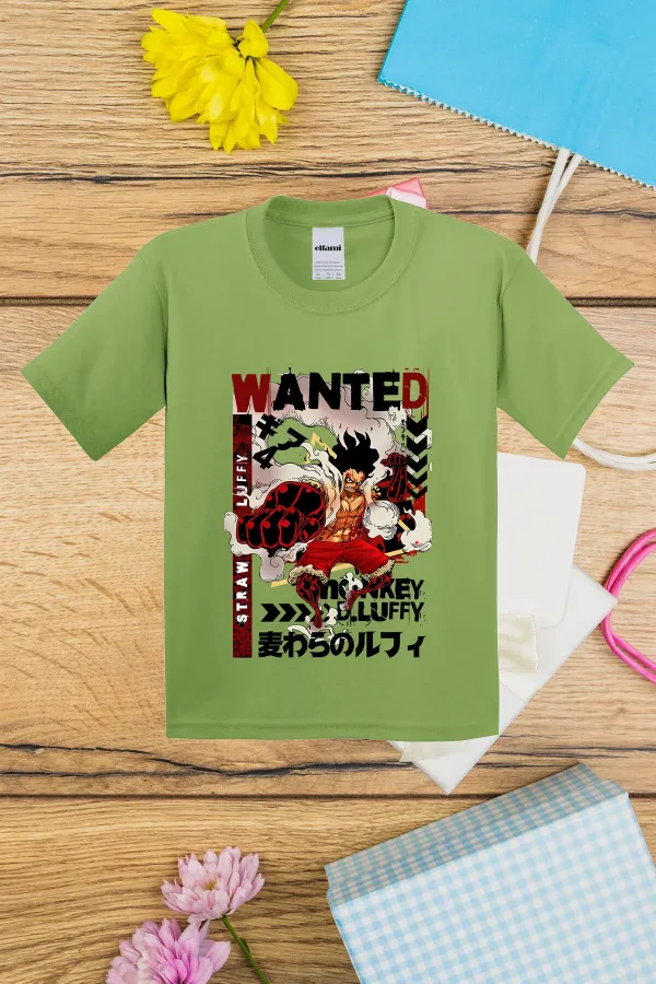 OnePiece Portgas D Luff Baskılı Çocuk Tshirt