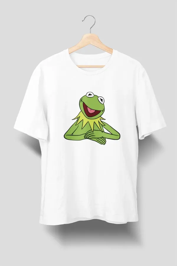 Women's White Kermit Printed T-Shirt