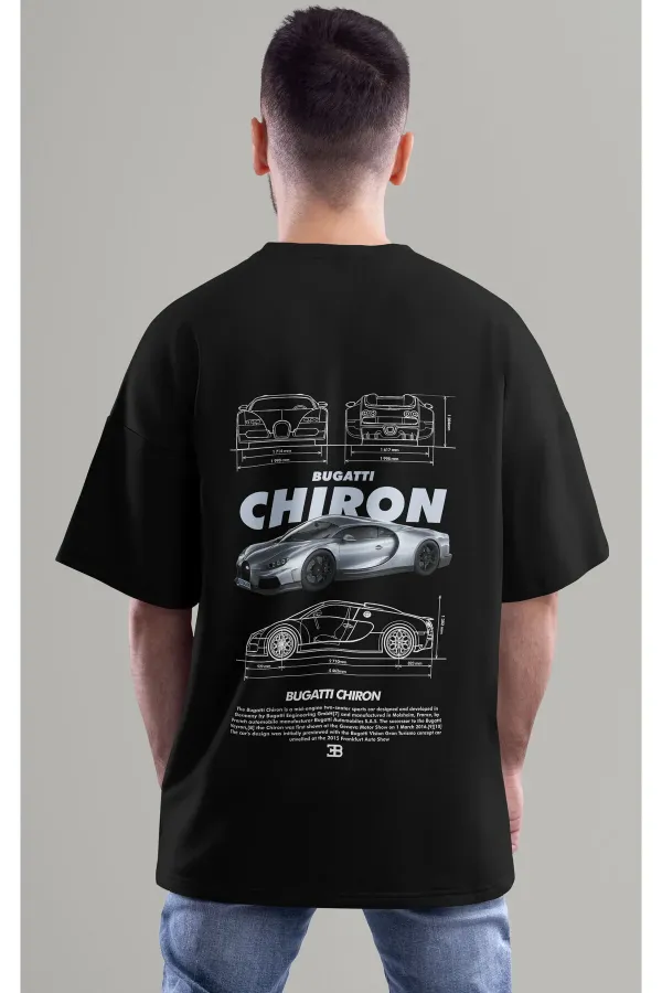 Unisex Men/Women BUGATTI CHIRON Colorful Custom Printed Oversize Cotton Crew Neck T-Shirt T-Shirt