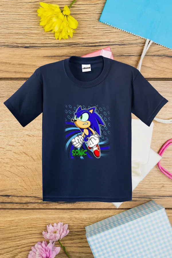 T-shirt imprimé Sonic Design pour enfants