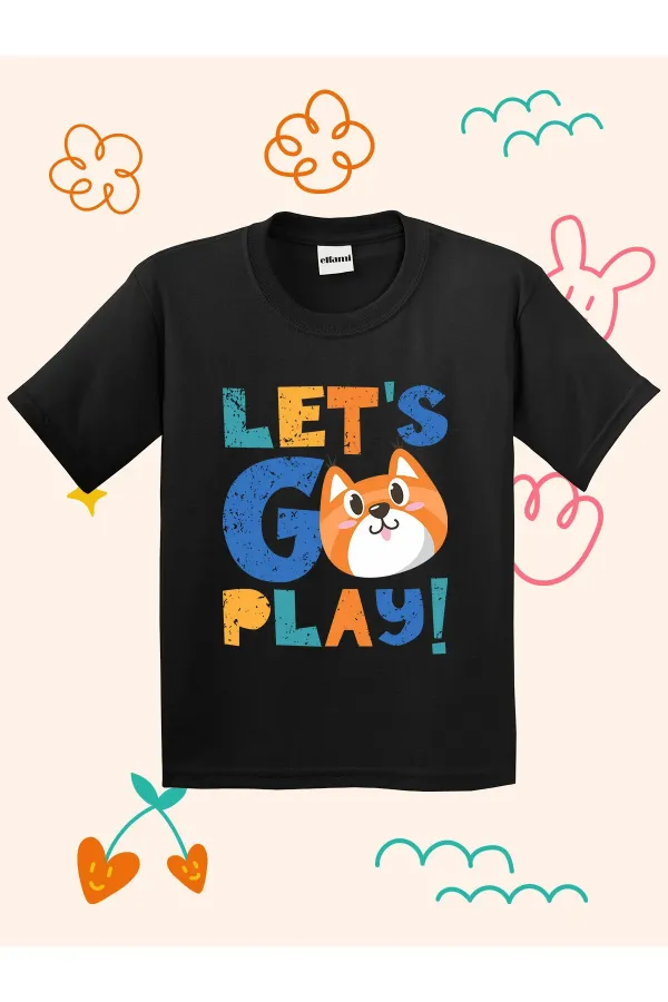 Lets Go Play Printed Kids T-shirt