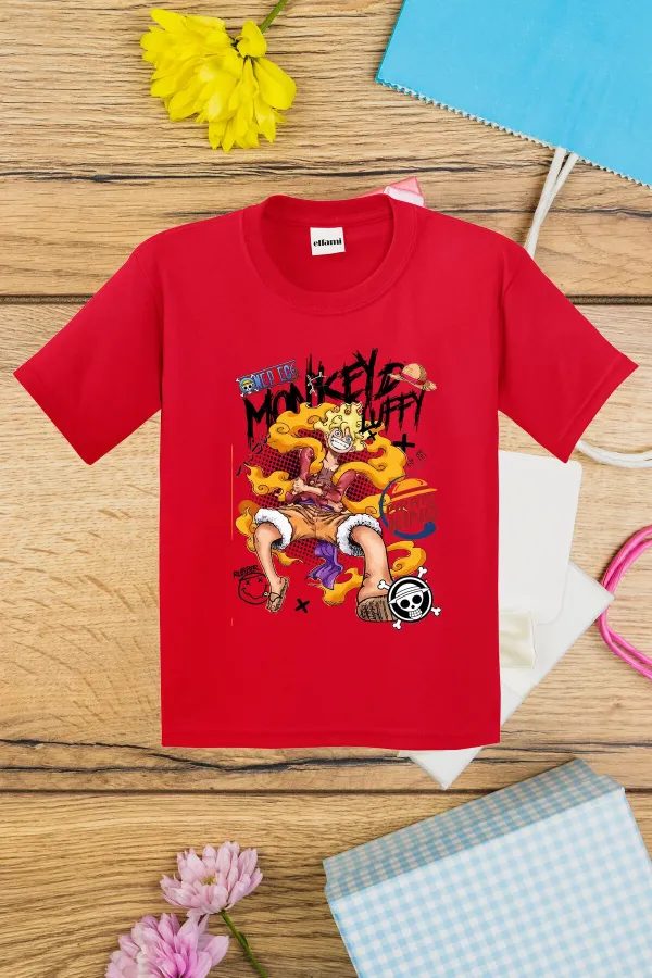 T-shirt imprimé OnePice Luffy pour enfants