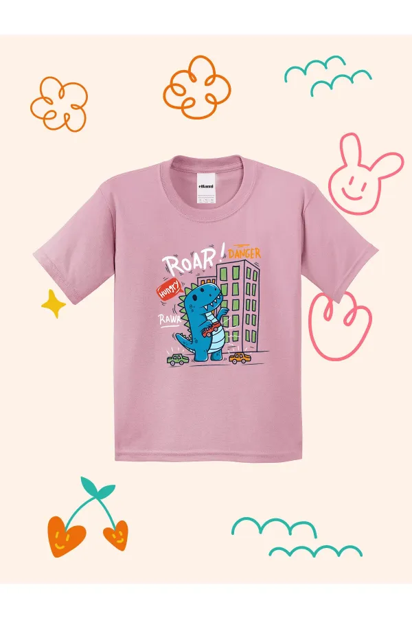 T-shirt enfant imprimé Dino rugissant