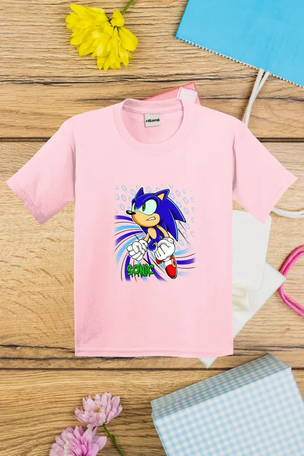 T-shirt imprimé Sonic Design pour enfants