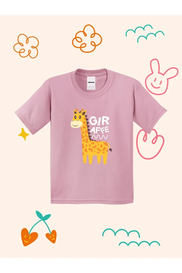 T-shirt enfant à imprimé girafe mignon