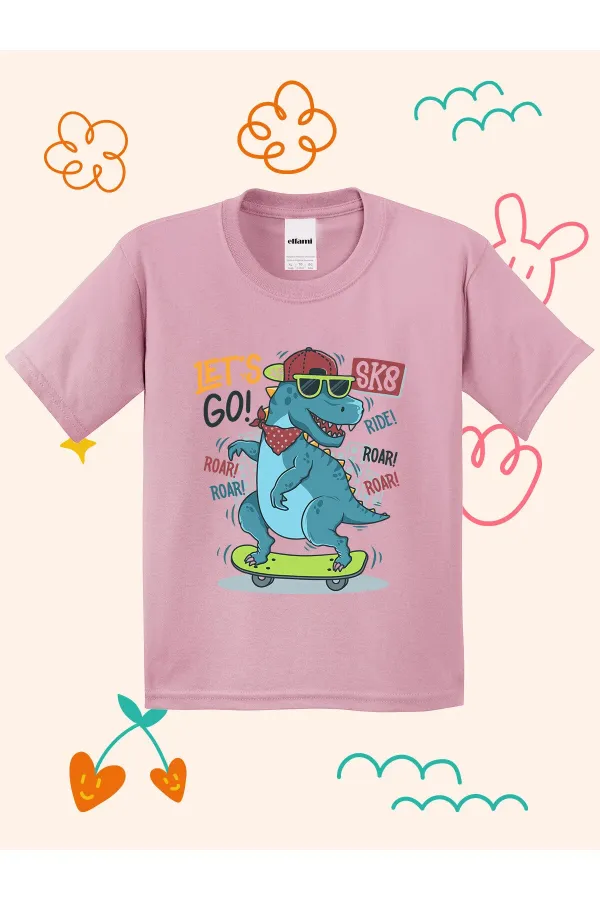 Lets Go Dino Print Kids T-shirt