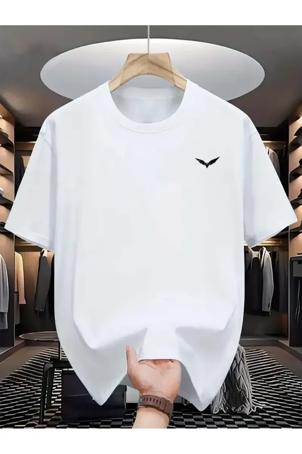 Unisex Birds Printed Crew Neck Oversize T-shirt
