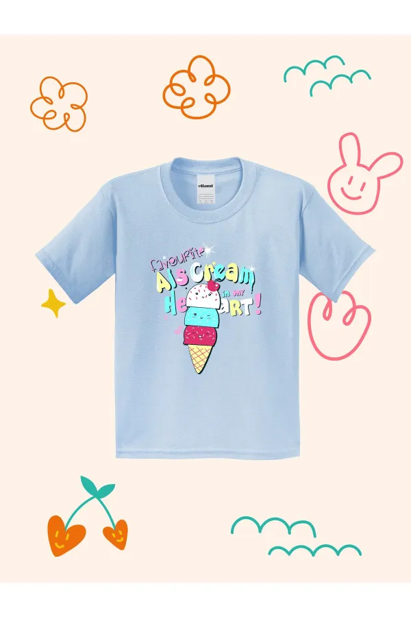 Kids' T-shirt with Favorite Ice Cream Design