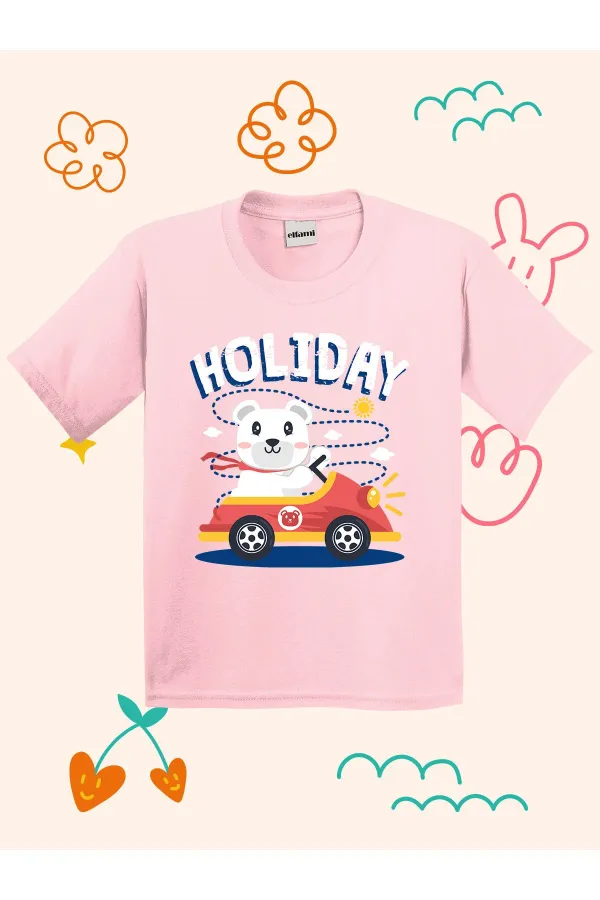 Holiday Teddy Bear Kids Print T-shirt