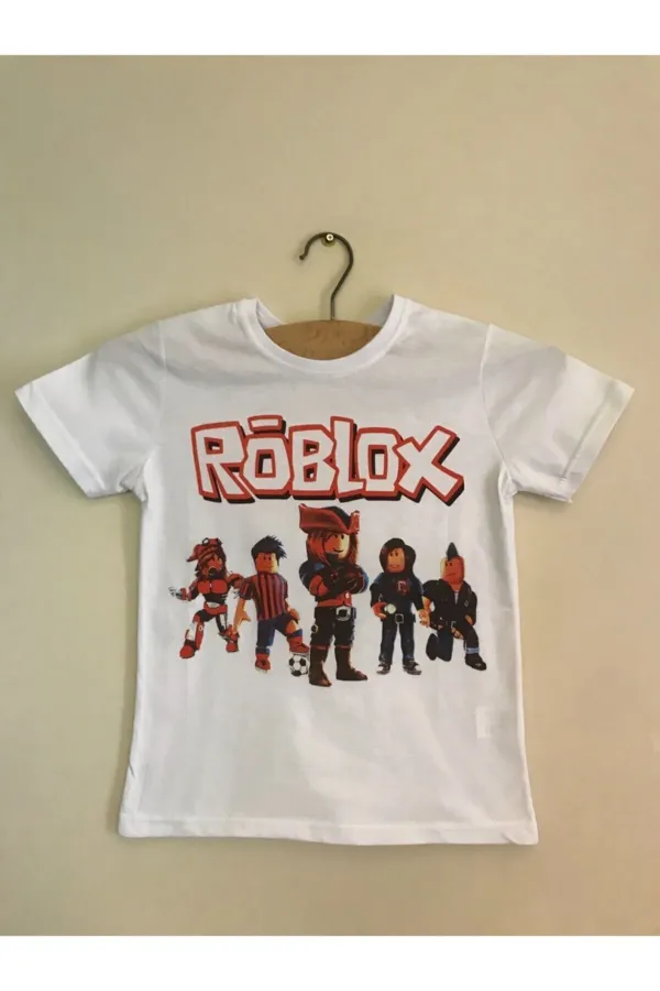T-shirt Roblox blanc unisexe pour enfant