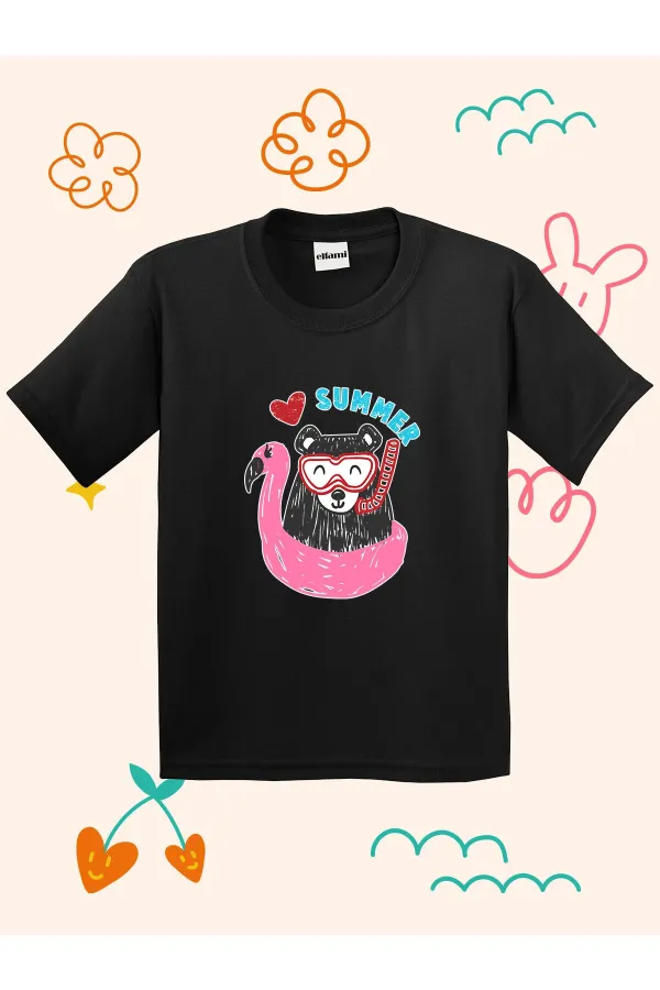 T-shirt enfant imprimé ours en peluche été