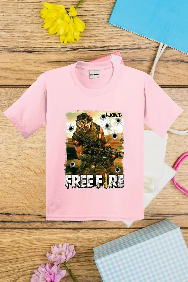 T-shirt imprimé pour enfants avec motif FreeFire