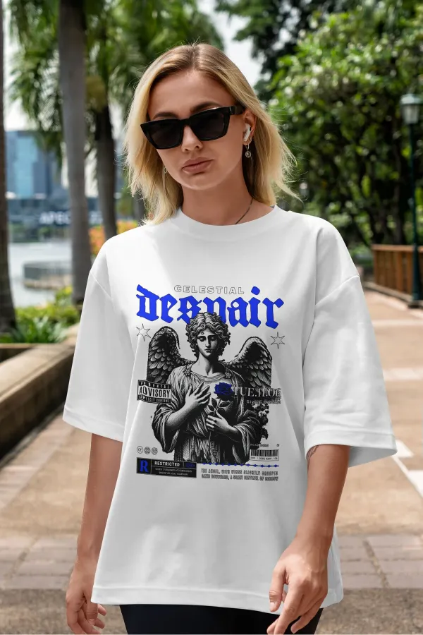 Unisex Men's/Women's CELESTIAL Colorful Custom Printed Oversize Cotton Crew Neck T-Shirt