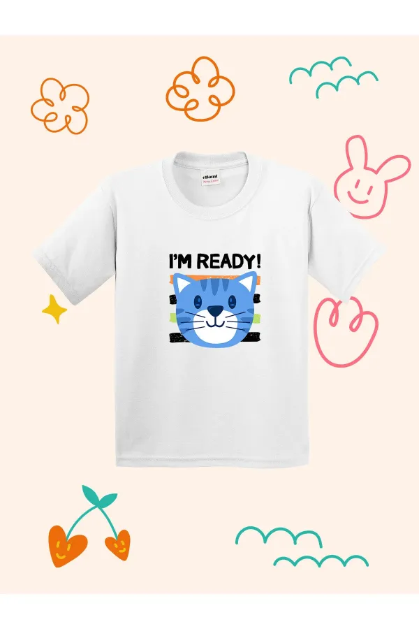 Cute Cat Print Kids T-shirt