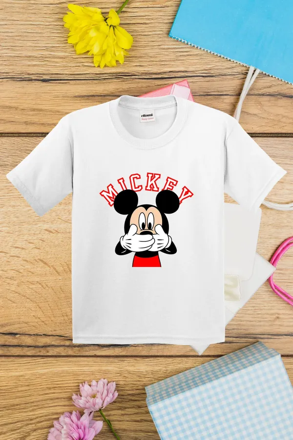 Mickey Mouse Baskılı Çocuk Tshirt