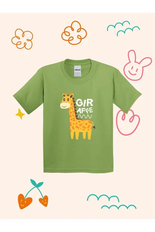 T-shirt enfant à imprimé girafe mignon
