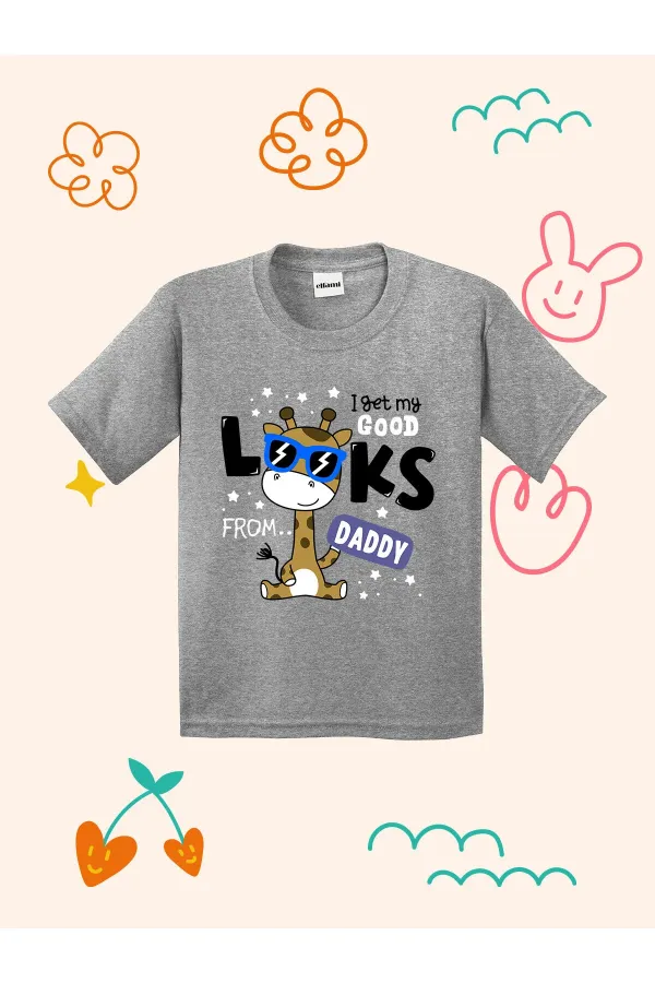 Cute Giraffe with Glasses Print Kids T-shirt