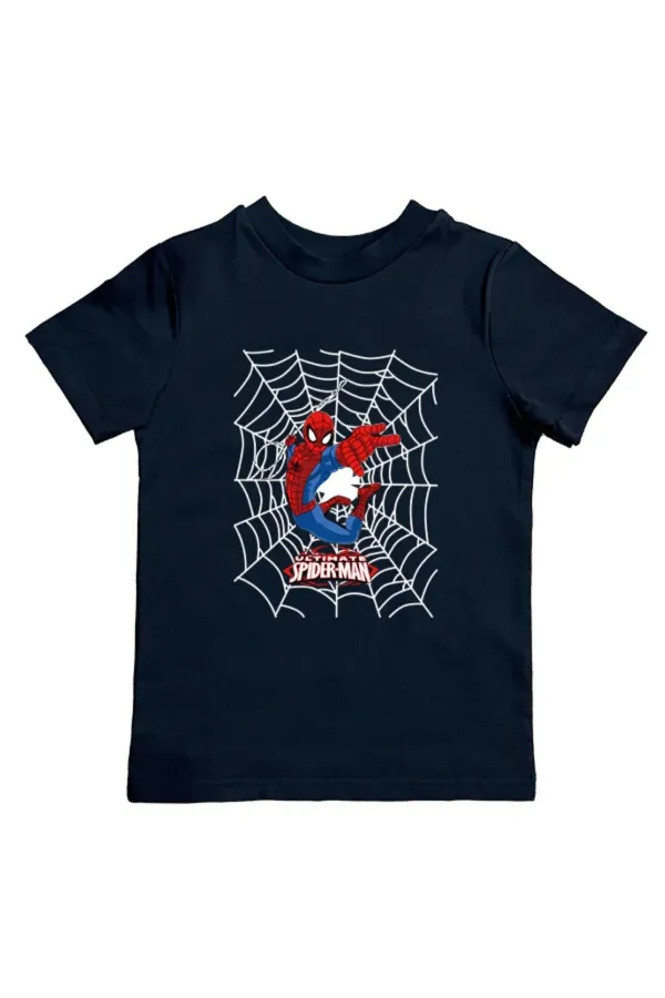 printed spiderman cotton combed fabric summer children's t-shirt