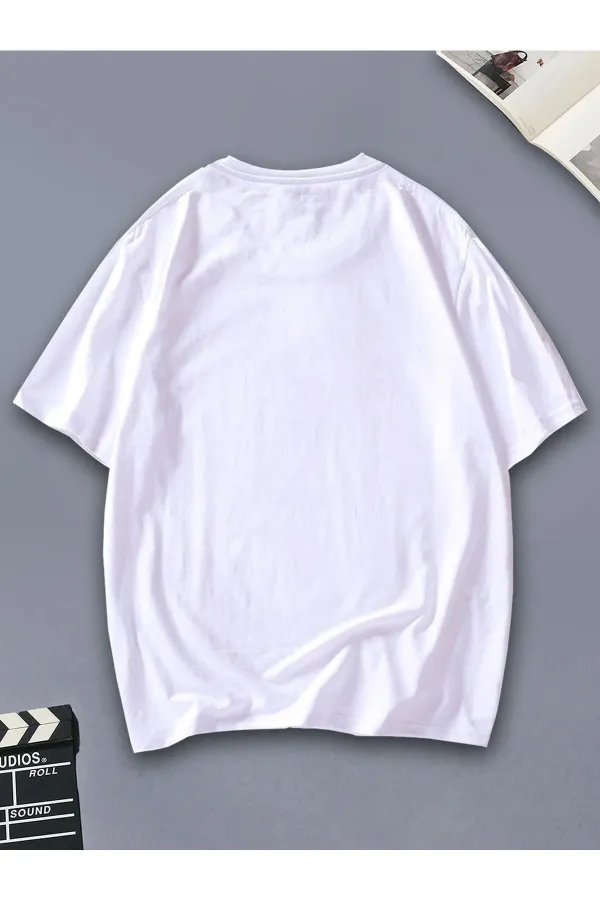 Unisex White Oversize Dufourspitze Printed T-shirt