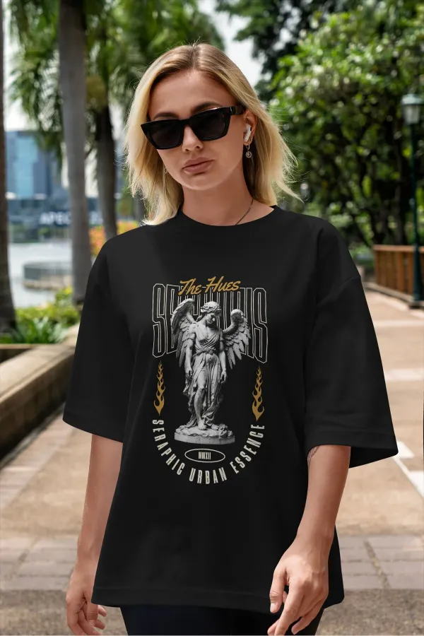 Unisex Men's/Women's THE HUES Colorful Custom Printed Oversize Cotton Crew Neck T-Shirt