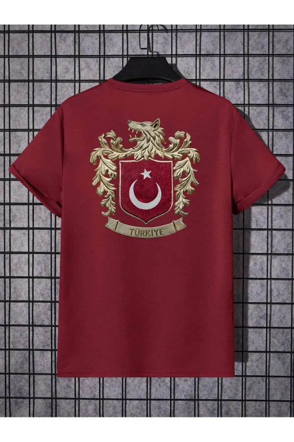 Grey Wolf Symbol Türkiye Back and Front Printed Unisex T-shirt