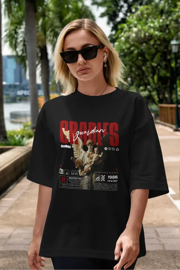 Unisex Men's/Women's Cradles Guardian Colorful Custom Printed Oversize Crew Neck T-Shirt