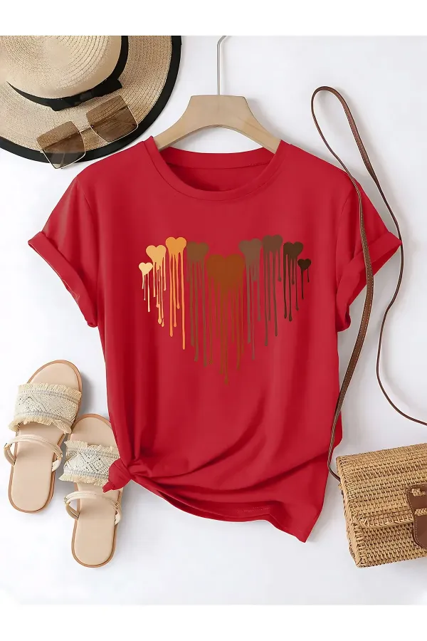 Melting Hearts Printed Design T-shirt